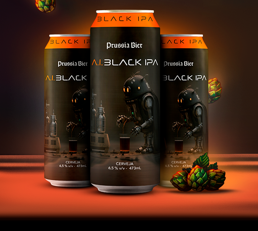 foto da lata da AI BLACK IPA, lançamento da Prussia Bier