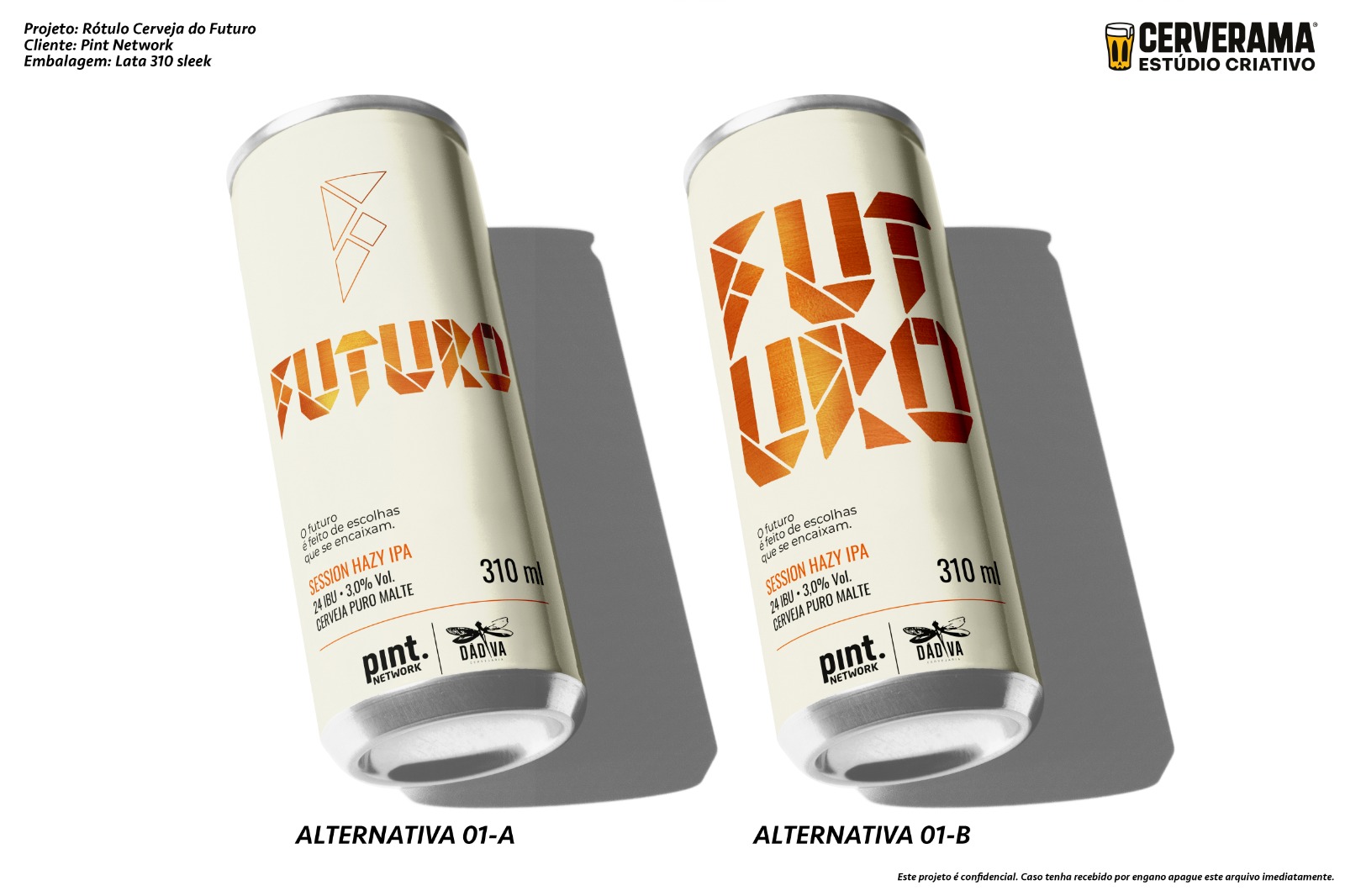 Estudo de design do rótulo — alternativas